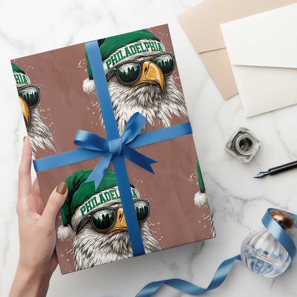 Christmas Philadelphia Fan Wrapping Paper Roll Funny Santa Eagles Sport Philly Fan - Wonder Print Shop