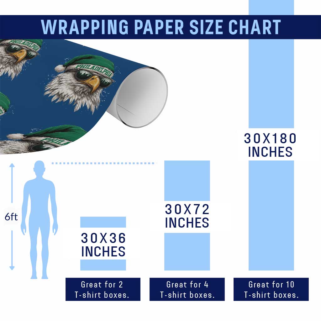 Christmas Philadelphia Fan Wrapping Paper Roll Funny Santa Eagles Sport Philly Fan - Wonder Print Shop
