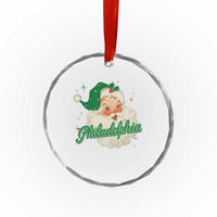 Christmas Philadelphia Football Crystal Glass Ornament Vintage Santa Philly Lovers - Wonder Print Shop