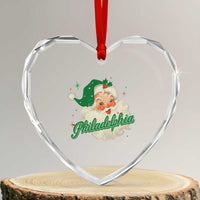 Christmas Philadelphia Football Heart Crystal Glass Ornament Vintage Santa Philly Lovers - Wonder Print Shop