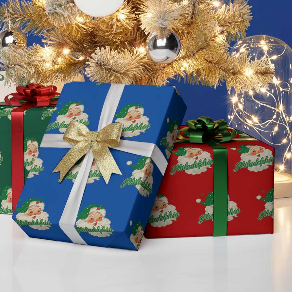 Christmas Philadelphia Football Wrapping Paper Roll Vintage Santa Philly Lovers - Wonder Print Shop