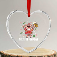 Christmas Pig Drinking Beer Heart Crystal Glass Ornament Funny Merry Pigmas Gift - Wonder Print Shop