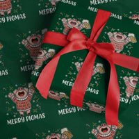 Christmas Pig Drinking Beer Wrapping Paper Roll Funny Merry Pigmas Gift - Wonder Print Shop