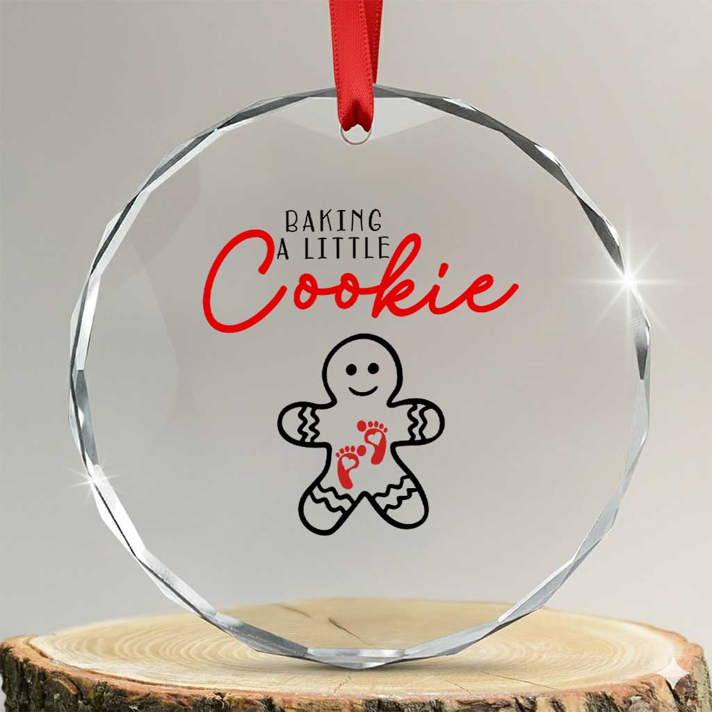Christmas Pregnant Crystal Glass Ornament Baking A Little Cookie Maternity Gingerbread - Wonder Print Shop