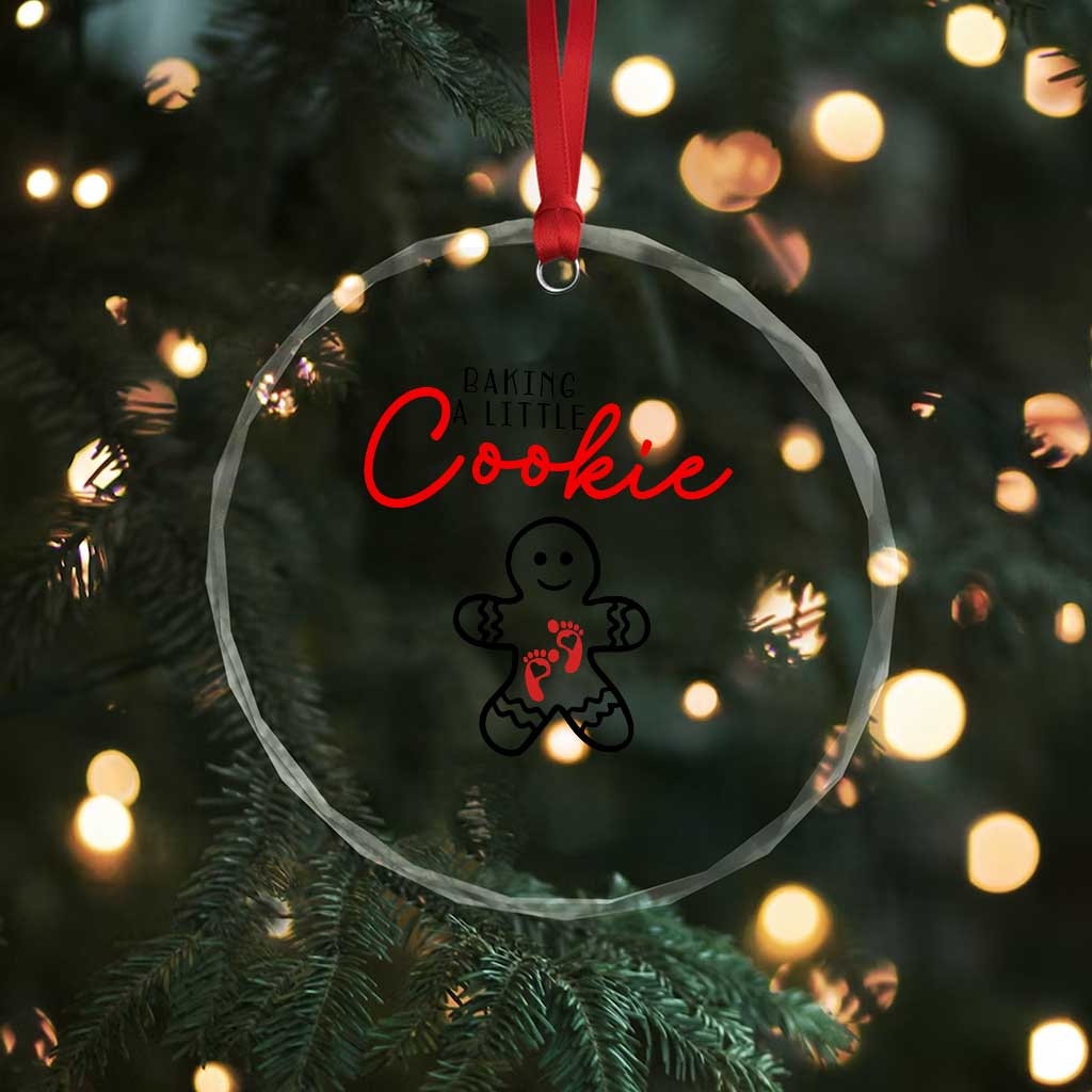Christmas Pregnant Crystal Glass Ornament Baking A Little Cookie Maternity Gingerbread - Wonder Print Shop
