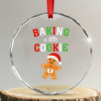 Christmas Pregnant Crystal Glass Ornament Baking A Little Cookie Maternity Pregnancy Announcement - Wonder Print Shop