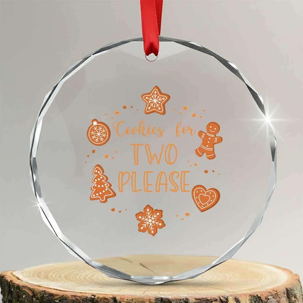Christmas Pregnant Crystal Glass Ornament Cookies For Two Please Pregnancy Announcement - Wonder Print Shop
