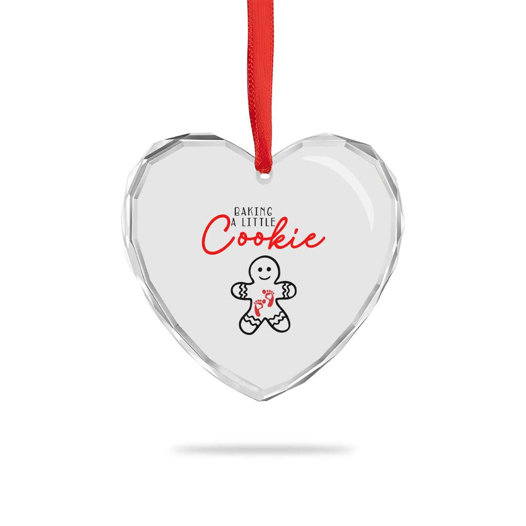 Christmas Pregnant Heart Crystal Glass Ornament Baking A Little Cookie Maternity Gingerbread - Wonder Print Shop