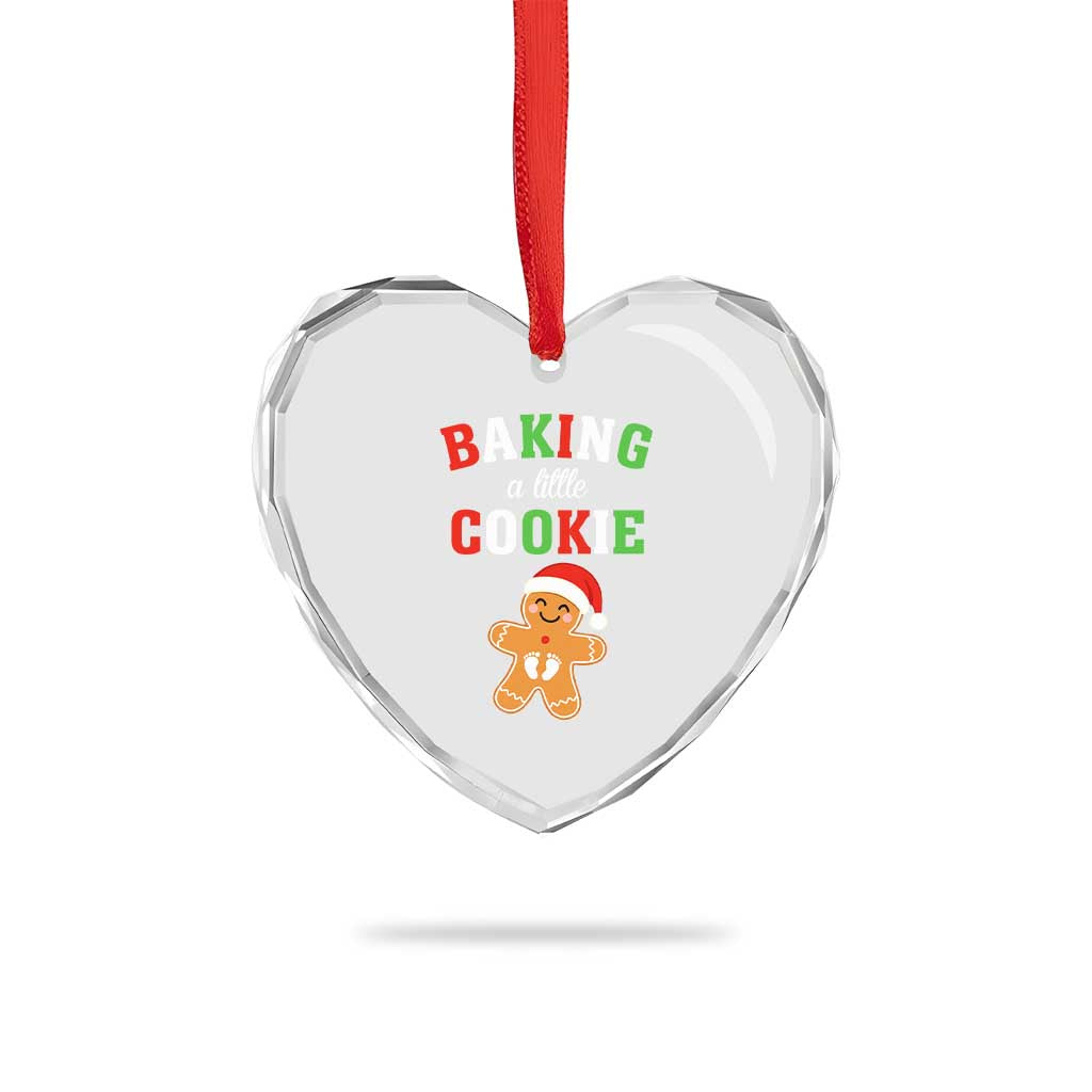 Christmas Pregnant Heart Crystal Glass Ornament Baking A Little Cookie Maternity Pregnancy Announcement - Wonder Print Shop