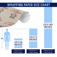 Christmas Pregnant Wrapping Paper Roll Baking A Little Cookie Maternity Gingerbread - Wonder Print Shop