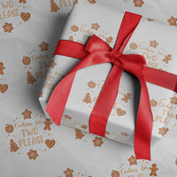 Christmas Pregnant Wrapping Paper Roll Cookies For Two Please Pregnancy Announcement - Wonder Print Shop