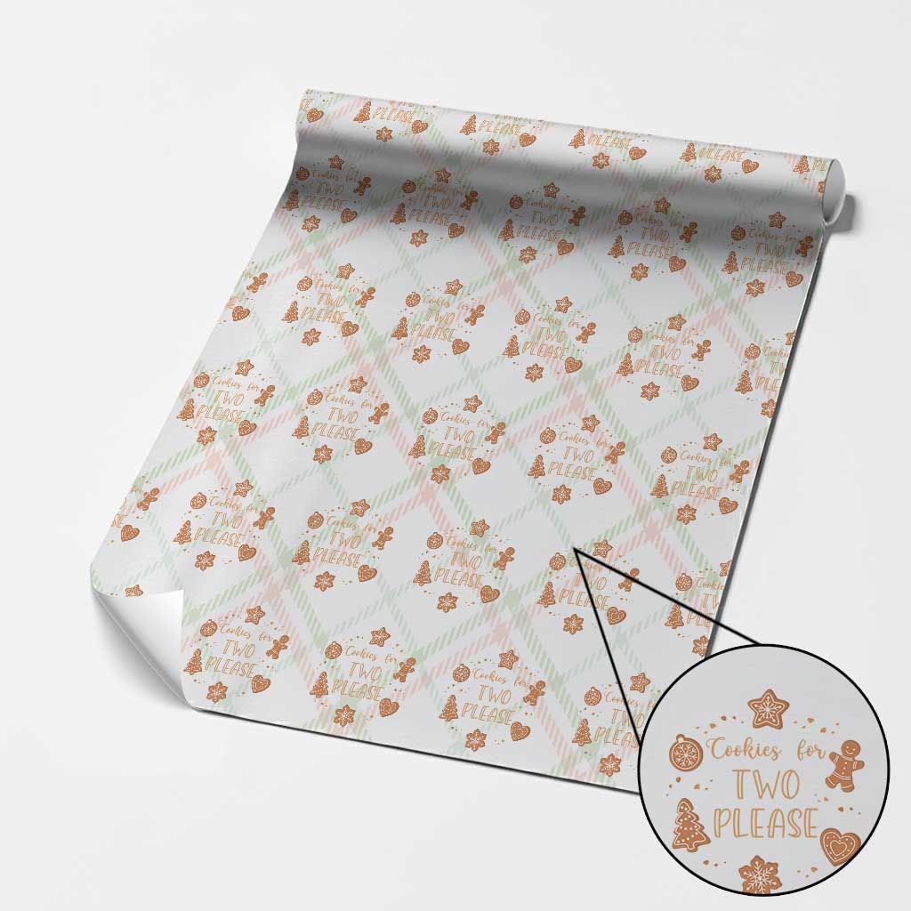 Christmas Pregnant Wrapping Paper Roll Cookies For Two Please Pregnancy Announcement - Wonder Print Shop