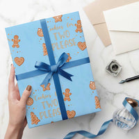 Christmas Pregnant Wrapping Paper Roll Cookies For Two Please Pregnancy Announcement - Wonder Print Shop
