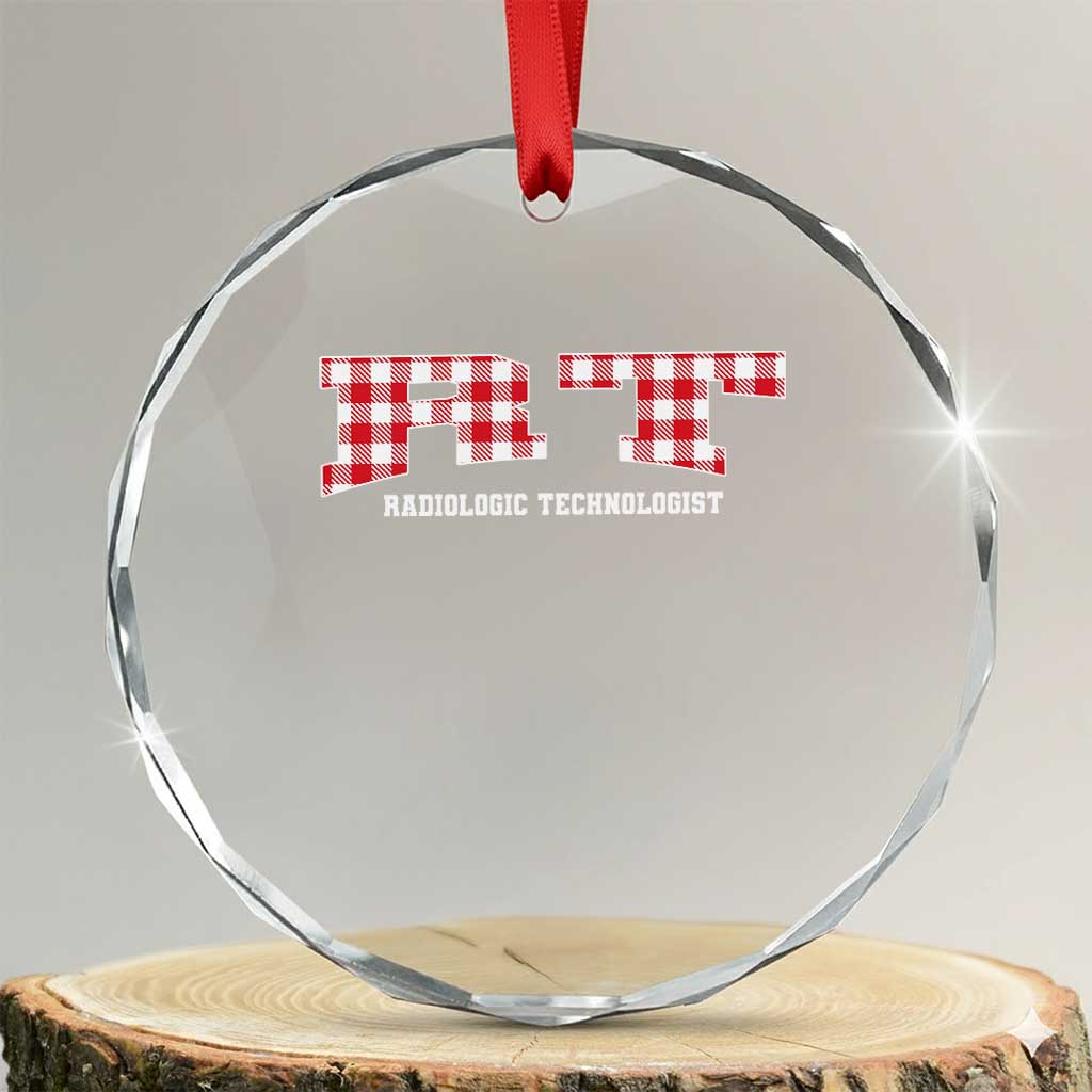 Christmas Radiology Technologist Crystal Glass Ornament Buffalo Plaid RT Rad Tech Gift - Wonder Print Shop