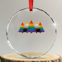 Christmas Rainbow Tree LGBTQ Support Crystal Glass Ornament Holiday Pride Gift