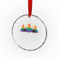 Christmas Rainbow Tree LGBTQ Support Crystal Glass Ornament Holiday Pride Gift