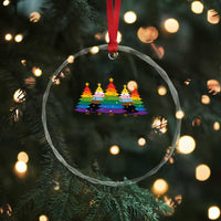 Christmas Rainbow Tree LGBTQ Support Crystal Glass Ornament Holiday Pride Gift