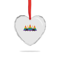Christmas Rainbow Tree LGBTQ Support Heart Crystal Glass Ornament Holiday Pride Gift