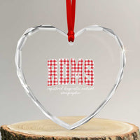 Christmas RDMS Heart Crystal Glass Ornament Buffalo Plaid Sonographer Ultrasound Tech Gift - Wonder Print Shop