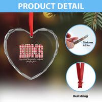 Christmas RDMS Heart Crystal Glass Ornament Buffalo Plaid Sonographer Ultrasound Tech Gift - Wonder Print Shop