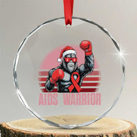 Christmas Santa Bigfoot HIV Awareness Crystal Glass Ornament Retro Vintage Style Gift - Wonder Print Shop