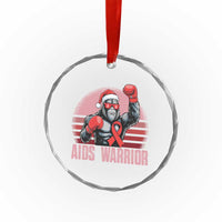 Christmas Santa Bigfoot HIV Awareness Crystal Glass Ornament Retro Vintage Style Gift - Wonder Print Shop
