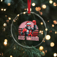 Christmas Santa Bigfoot HIV Awareness Crystal Glass Ornament Retro Vintage Style Gift - Wonder Print Shop