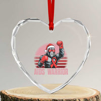 Christmas Santa Bigfoot HIV Awareness Heart Crystal Glass Ornament Retro Vintage Style Gift - Wonder Print Shop