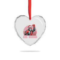 Christmas Santa Bigfoot HIV Awareness Heart Crystal Glass Ornament Retro Vintage Style Gift - Wonder Print Shop