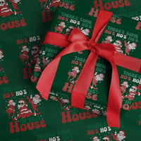 Christmas Santa Wrapping Paper Roll There’s Some Ho’s In This House Funny Xmas