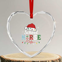 Christmas School Nurse Heart Crystal Glass Ornament Xmas Lights Red Santa Hat Crew Nurse - Wonder Print Shop