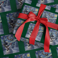 Christmas Snowman Starry Night Wrapping Paper Roll - Wonder Print Shop