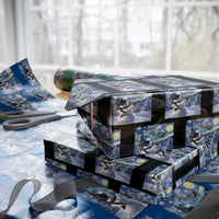 Christmas Snowman Starry Night Wrapping Paper Roll - Wonder Print Shop