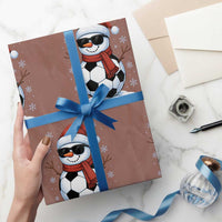 Christmas Soccer Snowman Wrapping Paper Roll Snowflakes Holiday Sports Xmas Pajamas Red Santa Hat - Wonder Print Shop