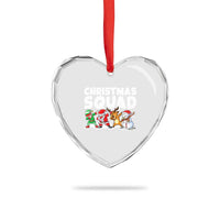 Christmas Squad Heart Crystal Glass Ornament Santa Dabbing Elf Family Matching Pajamas - Wonder Print Shop