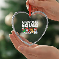 Christmas Squad Heart Crystal Glass Ornament Santa Dabbing Elf Family Matching Pajamas - Wonder Print Shop