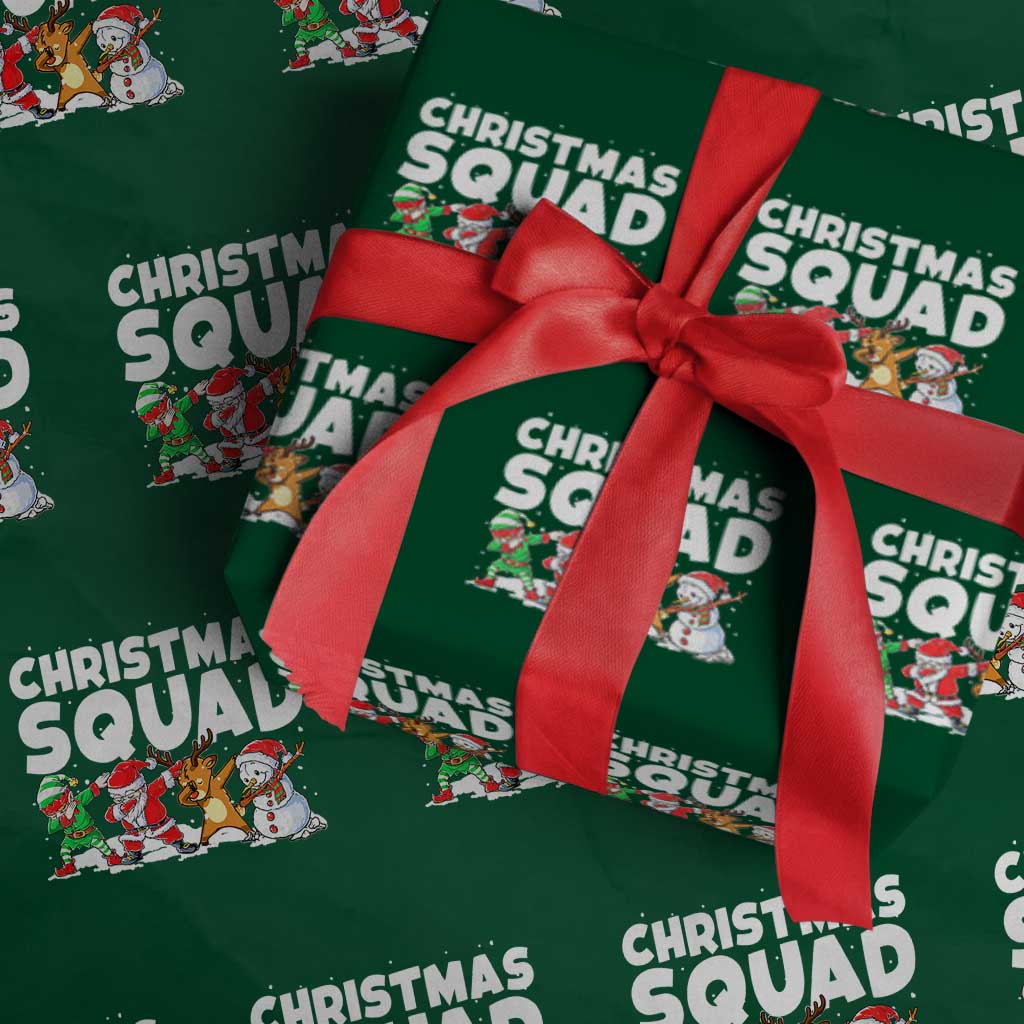 Christmas Squad Wrapping Paper Roll Santa Dabbing Elf Family Matching Pajamas - Wonder Print Shop