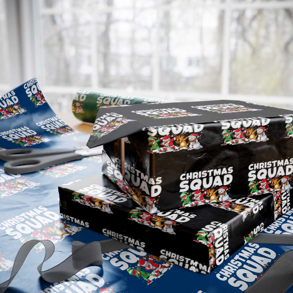 Christmas Squad Wrapping Paper Roll Santa Dabbing Elf Family Matching Pajamas - Wonder Print Shop