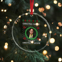 Christmas Sucks FALSE Christmas Is Awesome Crystal Glass Ornament Funny Xmas Office Holiday Humor - Wonder Print Shop
