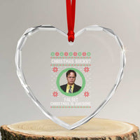 Christmas Sucks FALSE Christmas Is Awesome Heart Crystal Glass Ornament Funny Xmas Office Holiday Humor - Wonder Print Shop