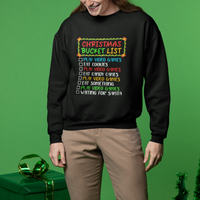 Christmas Bucket List Play Video Games Eat Something And Wait For Santa Sweatshirt - Wonder Print Shop