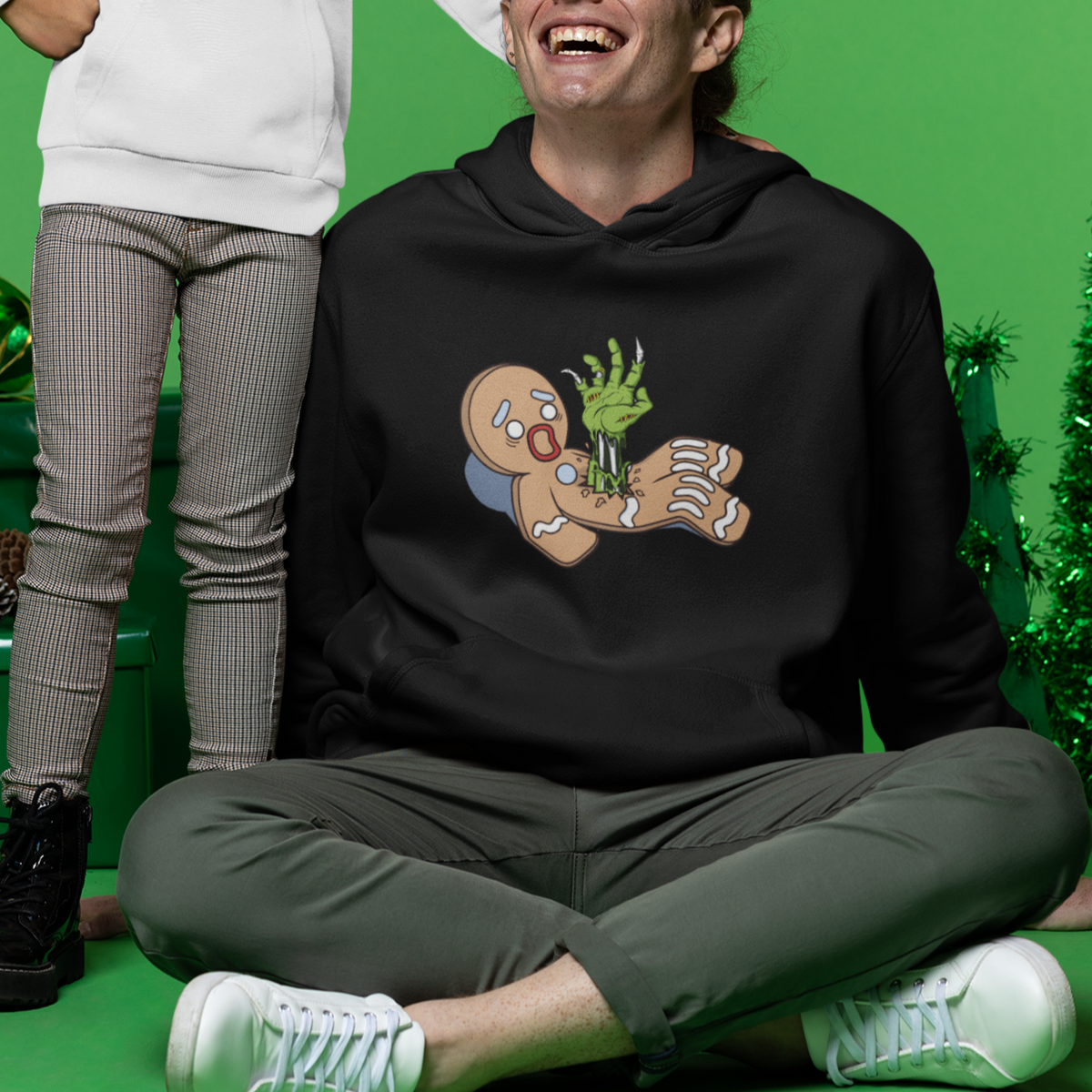 Scary Zombie Gingerbread Krampus Christmas Broken Cookie Hoodie - Wonder Print Shop