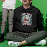 Christmas Sport Hoodie Baseball Player Santa Smashing Through The Snow - Wonder Print Shop