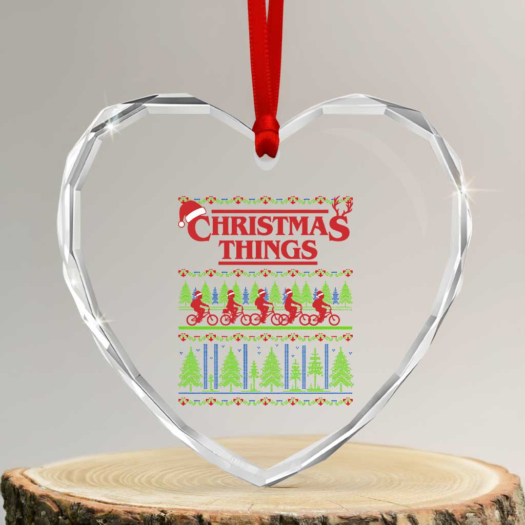 Christmas Things Heart Crystal Glass Ornament Vintage Movie TV Series Retro - Wonder Print Shop