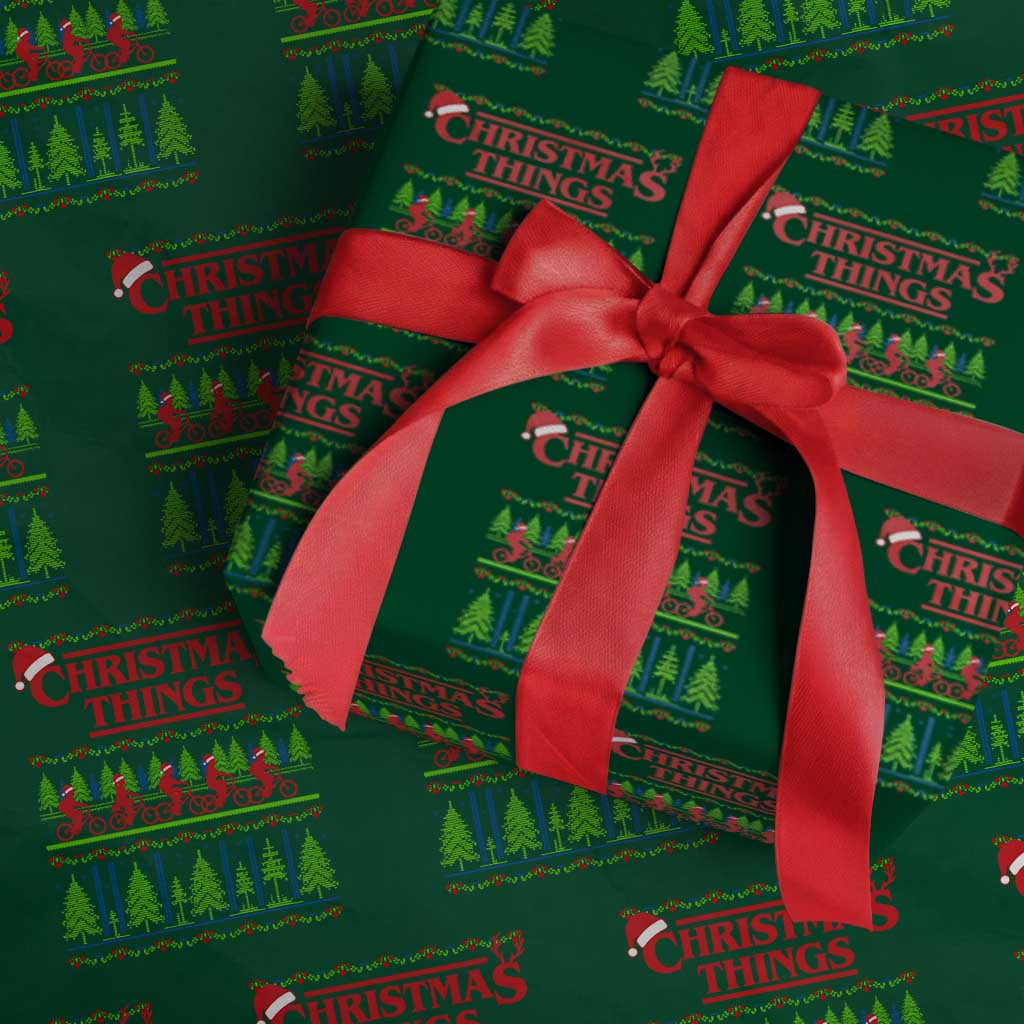 Christmas Things Wrapping Paper Roll Vintage Movie TV Series Retro - Wonder Print Shop