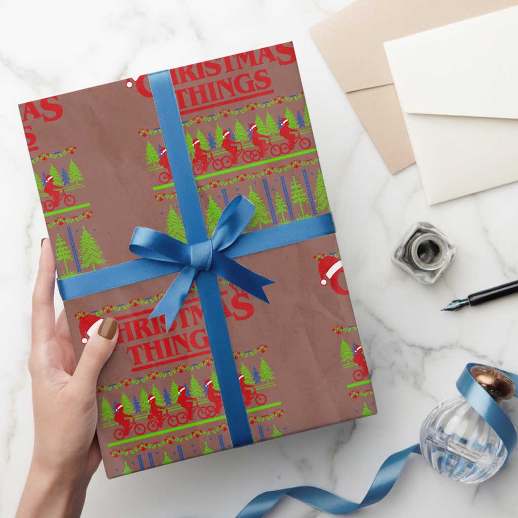 Christmas Things Wrapping Paper Roll Vintage Movie TV Series Retro - Wonder Print Shop