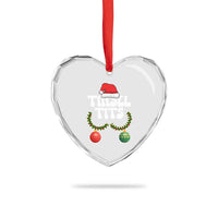 Christmas Tinsel Tits Heart Crystal Glass Ornament Funny Xmas Couple Matching - Wonder Print Shop
