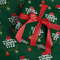Christmas Tinsel Tits Wrapping Paper Roll Funny Xmas Couple Matching - Wonder Print Shop