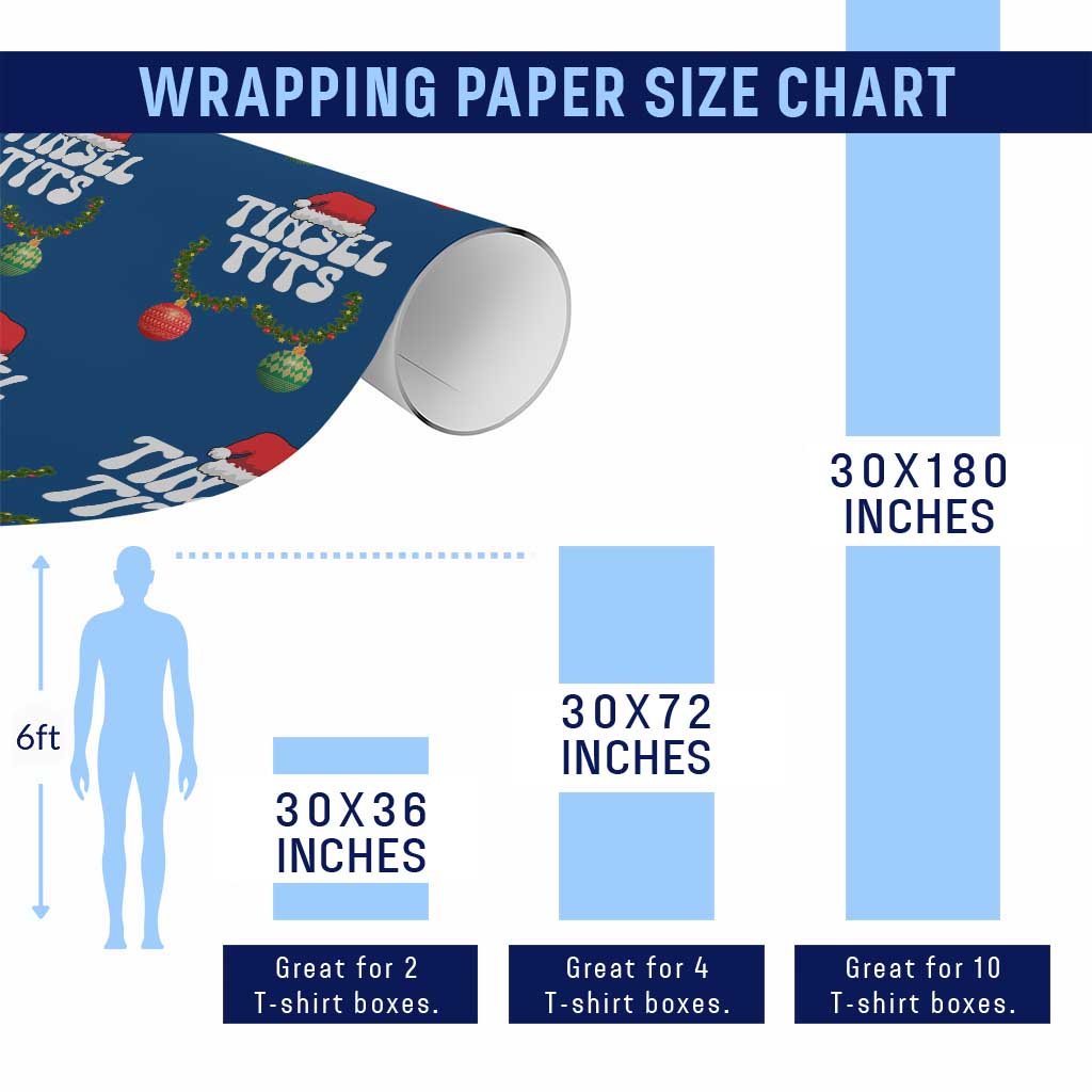 Christmas Tinsel Tits Wrapping Paper Roll Funny Xmas Couple Matching - Wonder Print Shop