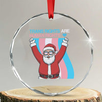 Christmas Trans Rights Are Human Rights Crystal Glass Ornament LGBTQ Advocate - Wonder Print Shop